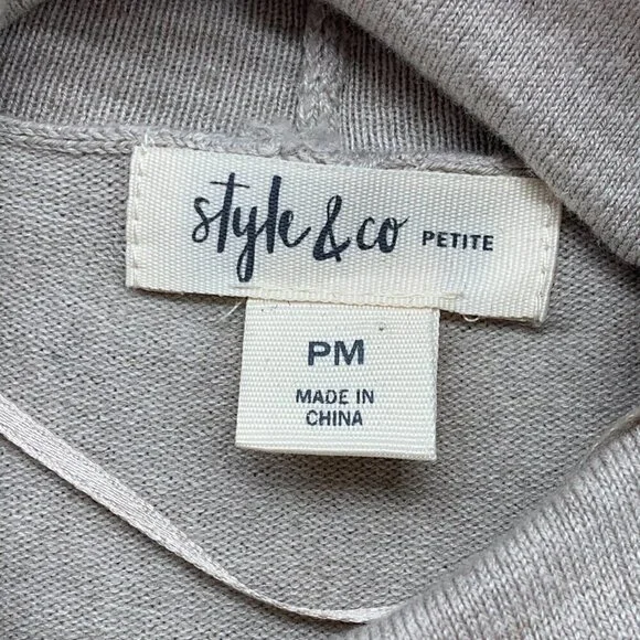 🎉Style & Co Petite Tan Long Sleeve Cowl Neck Top - Picture 4 of 7